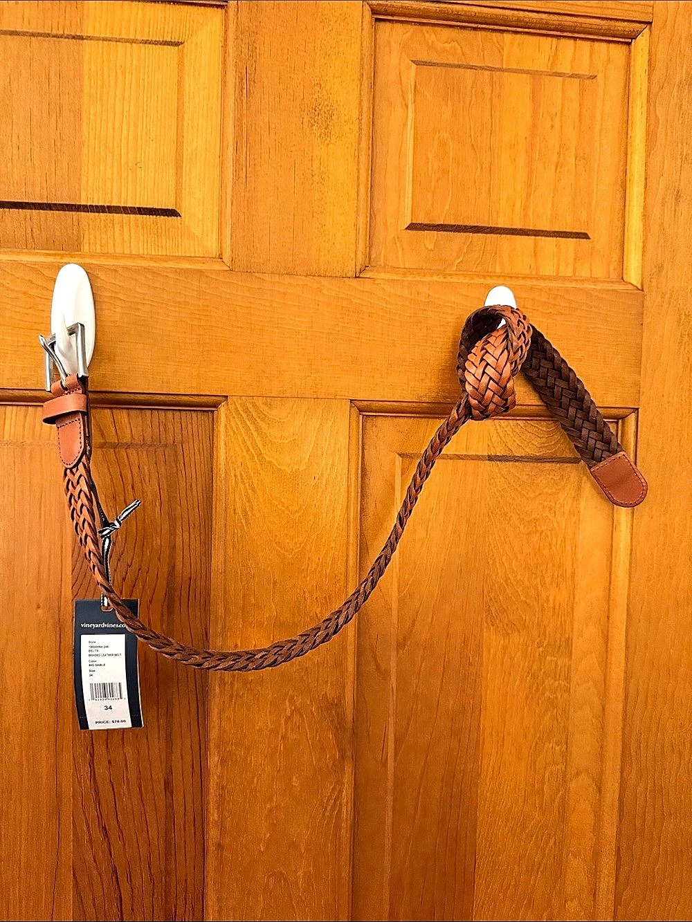 Vineyard Vines Braided Belt in Brown NWT